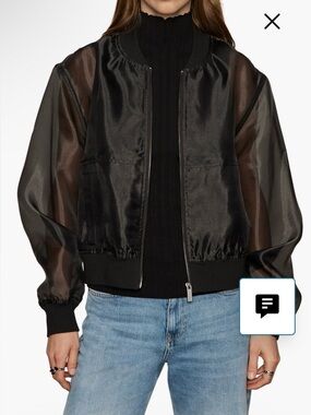 NEW SANCTUARY Skyline Organza Bomber Jacket in Black